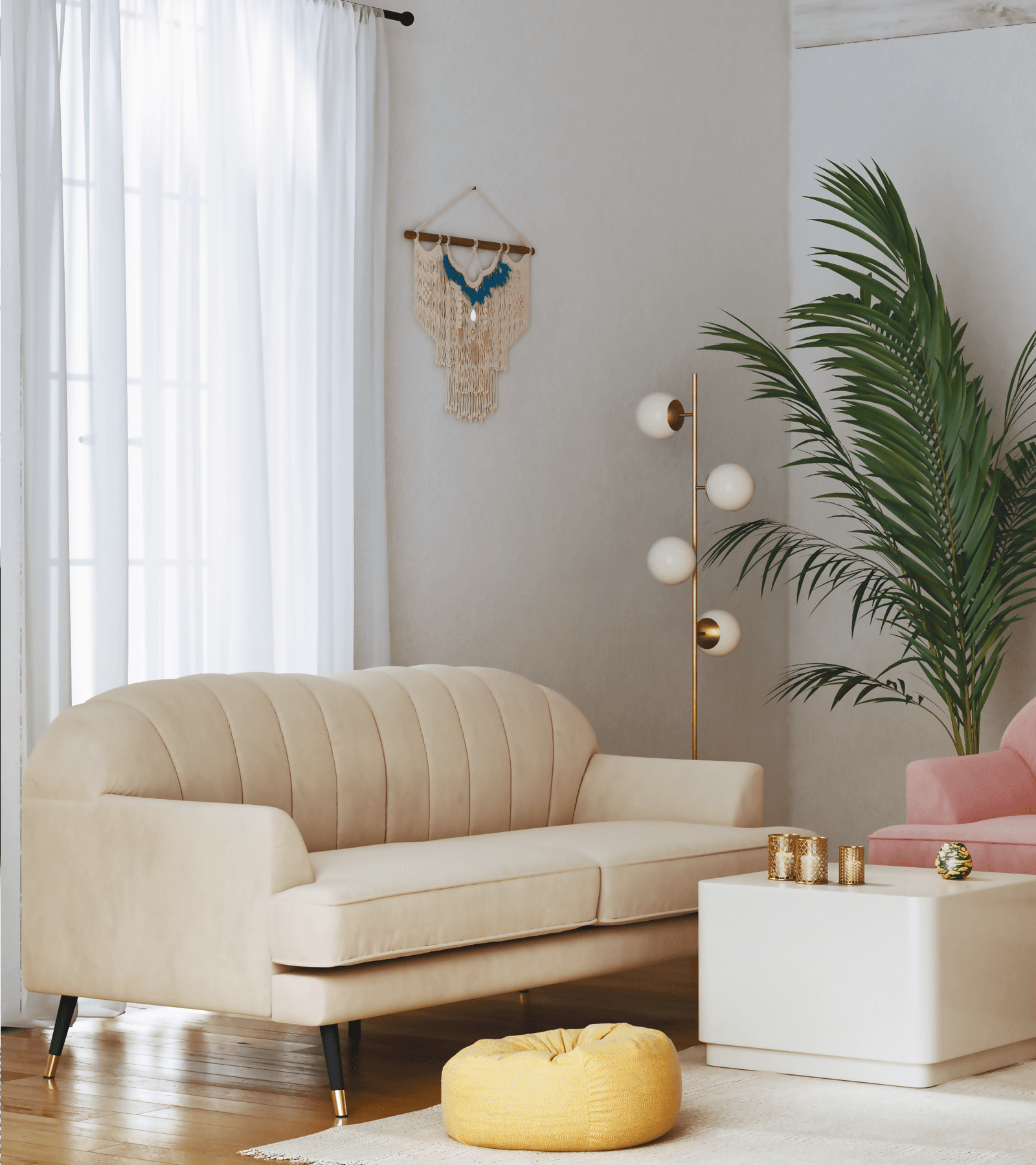 Inspiration Chic & bright living room